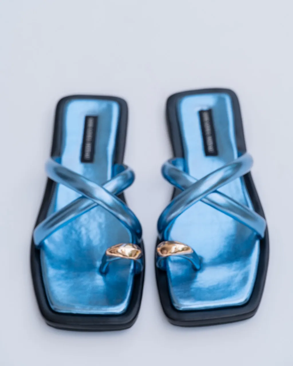 Babe Collection Metallic Red Flats from Golden Muslin By Shradha Hedau with crisscross straps