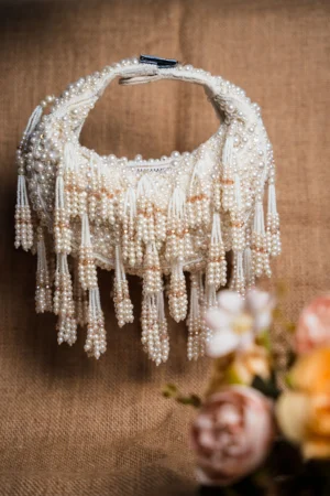 Gold Gatsby Inspired Tassel Potli with Glamorous Embellished Detailing